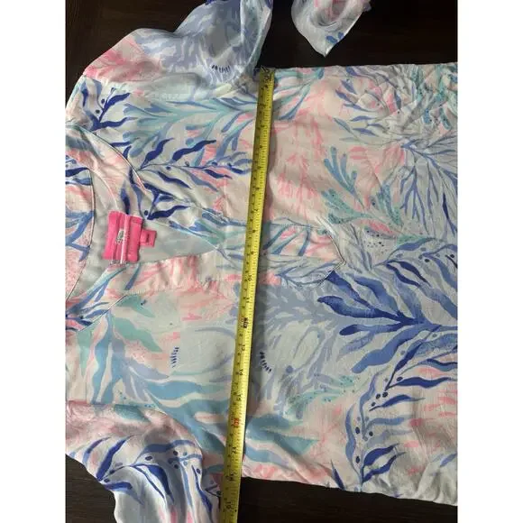 Lilly Pulitzer Elenora Silk Dress Kaleidoscope Coral Bell Sleeve S - Picture 4 of 10